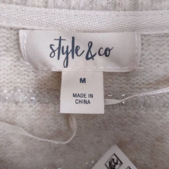 Style & Co Embellished Cowl Neck Sweater Medium - Picture 9 of 9